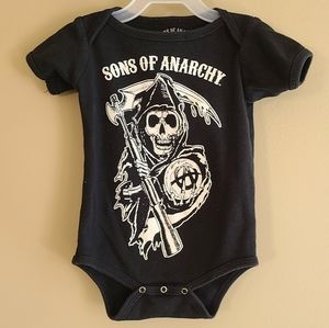 Sons of Anarchy black short sleeved onesie/bodysuit